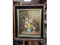 Πίνακας – Πολύχρωμη σύνθεση με λουλούδια, ελαιογραφία σε καμβά