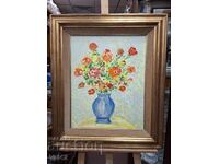 Πίνακας – Λουλούδια σε βάζο, ελαιογραφία σε καμβά