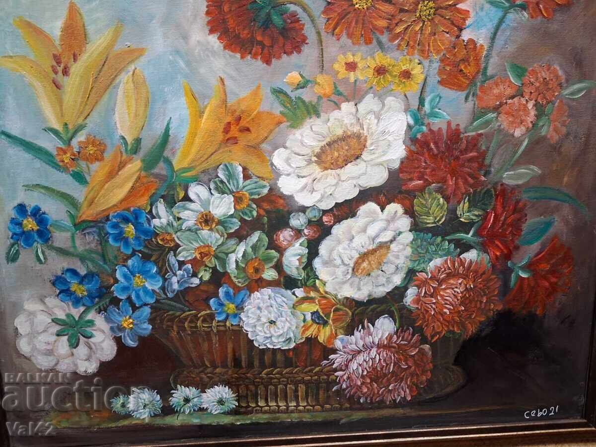 Delivery of Painting "Colorful composition with flowers", oil paints on canvas