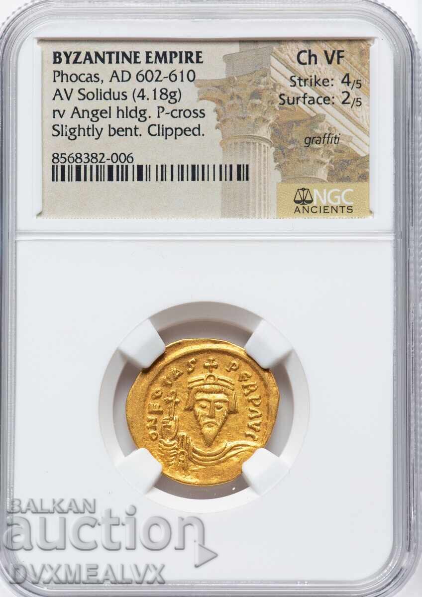 Auction  NGC-Ch VF Golden solidus of Phocas - READ THE DESCRIPTION!!!!!