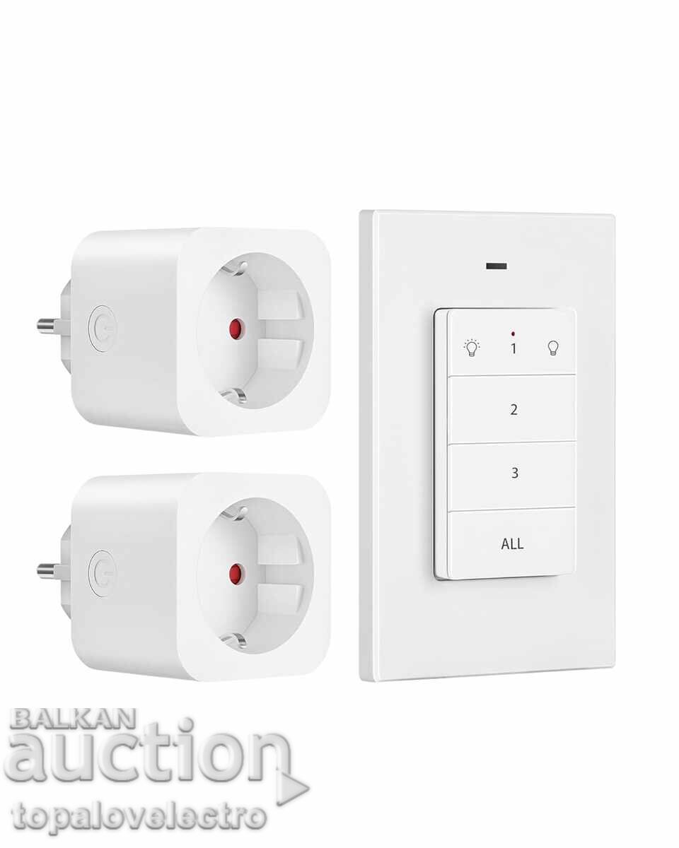 НОВИ! 2 броя Безжични контакти с дистанционно + стенен бутон