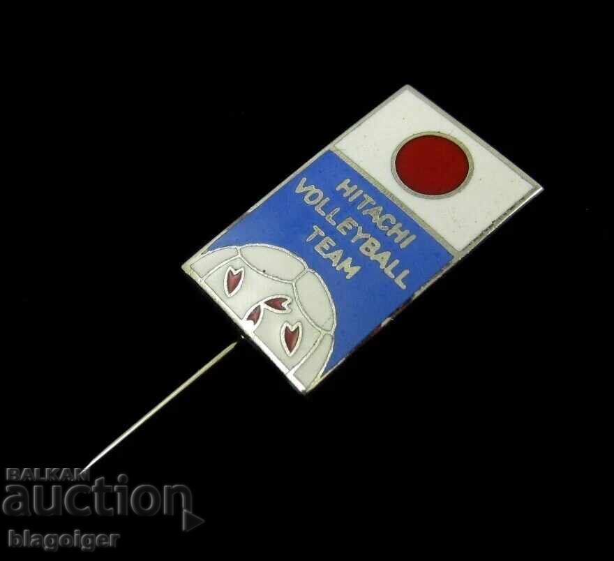 Аукцион Япония-Hitachi-Хитачи Волейболен отбор-Стара значка-Емайл
