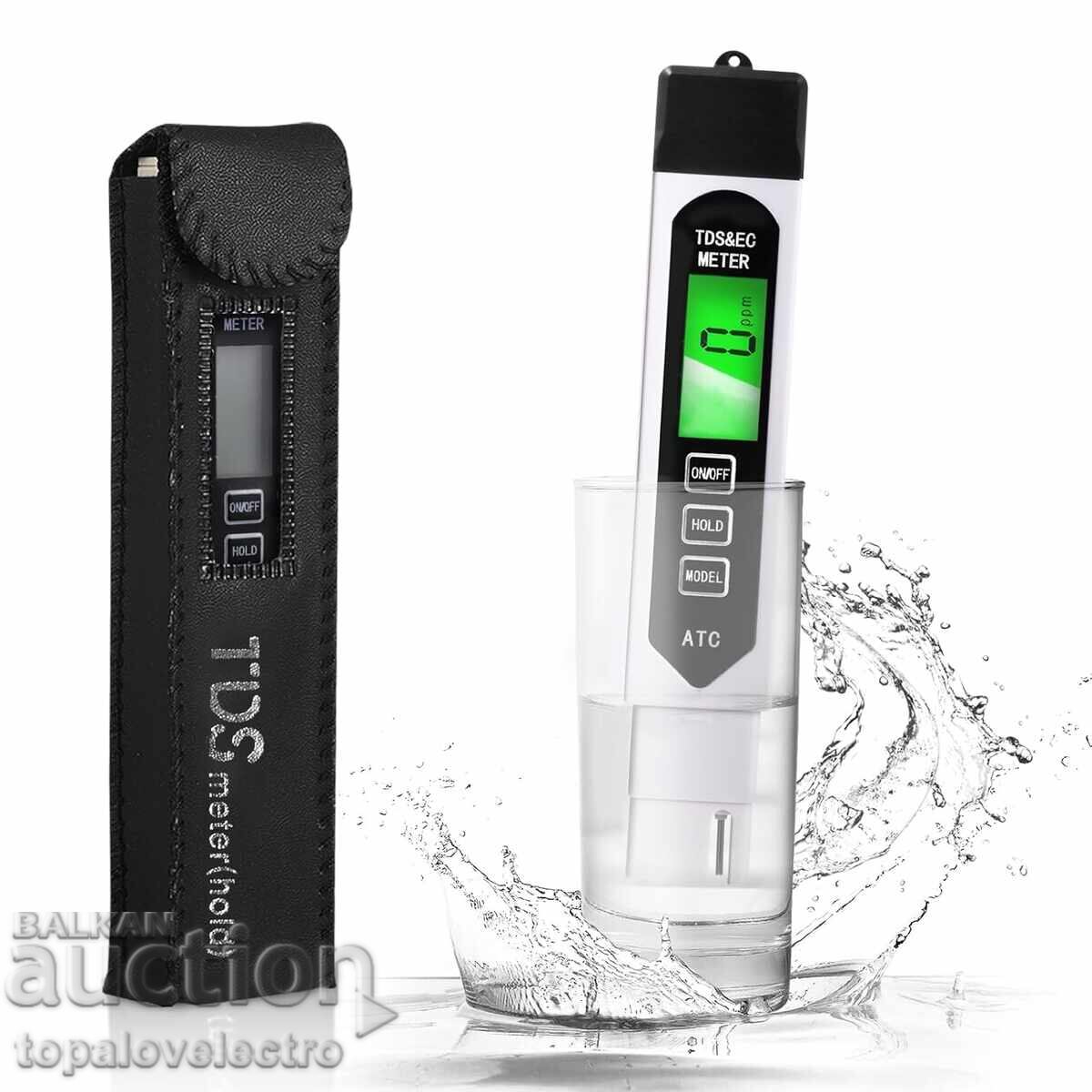 NOU! Tester digital pentru calitatea apei 3-în-1 cu ecran LCD