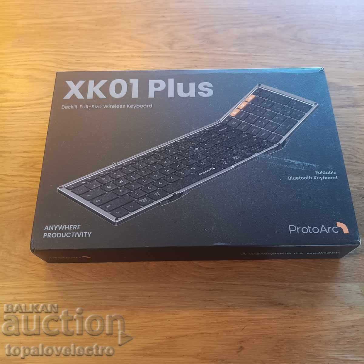 ΝΕΟ! Αναδιπλούμενο ασύρματο πληκτρολόγιο Bluetooth AZERTY, με οπίσθιο φωτισμό - 7