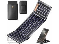 ΝΕΟ! Αναδιπλούμενο ασύρματο πληκτρολόγιο Bluetooth AZERTY, με οπίσθιο φωτισμό