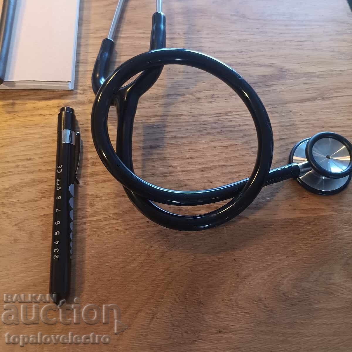 ΚΑΙΝΟΥΡΙΟ! Ιατρικό σετ με στηθοσκόπιο, με θήκη, φακό, υγρό - 5