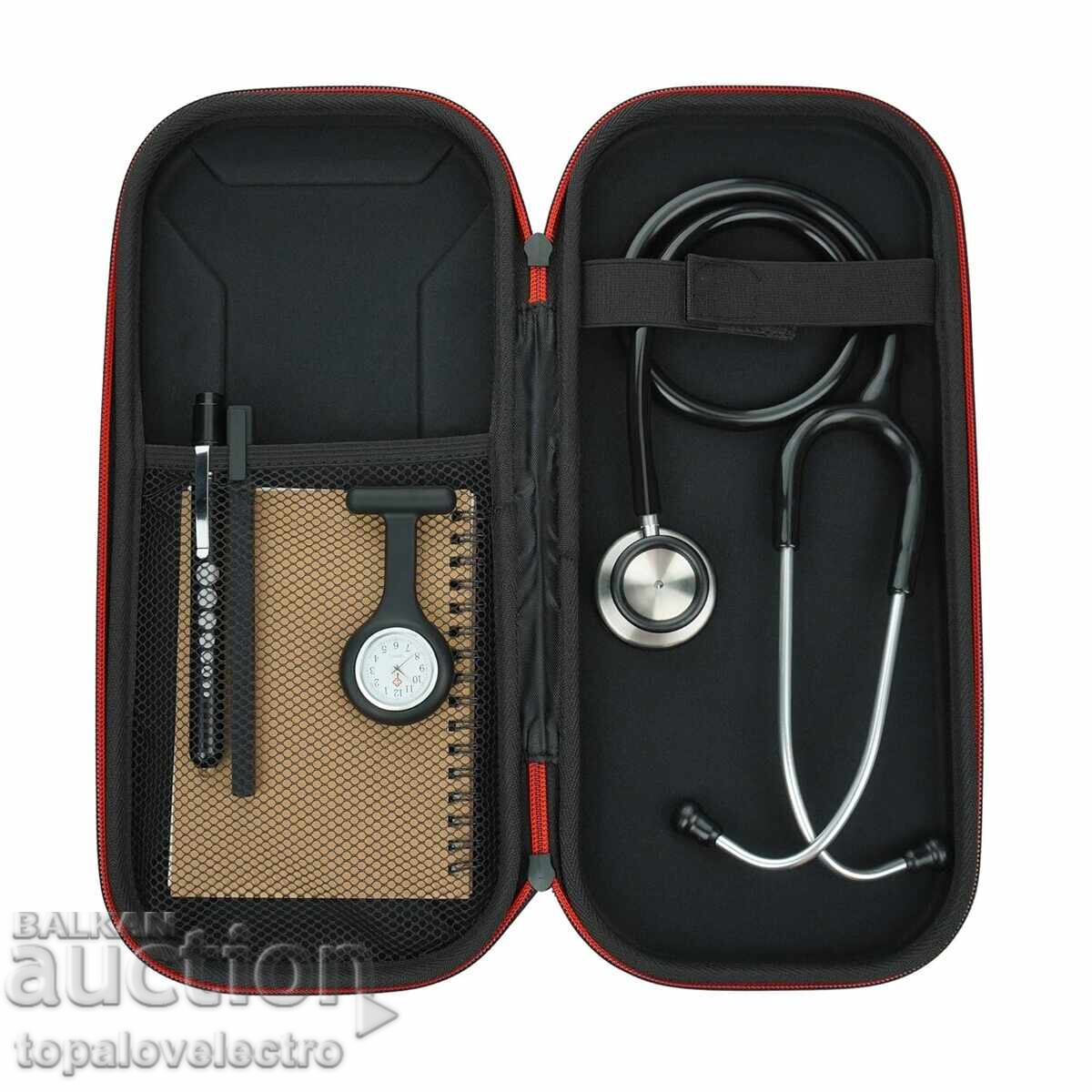 ΚΑΙΝΟΥΡΙΟ! Ιατρικό σετ με στηθοσκόπιο, με θήκη, φακό, υγρό