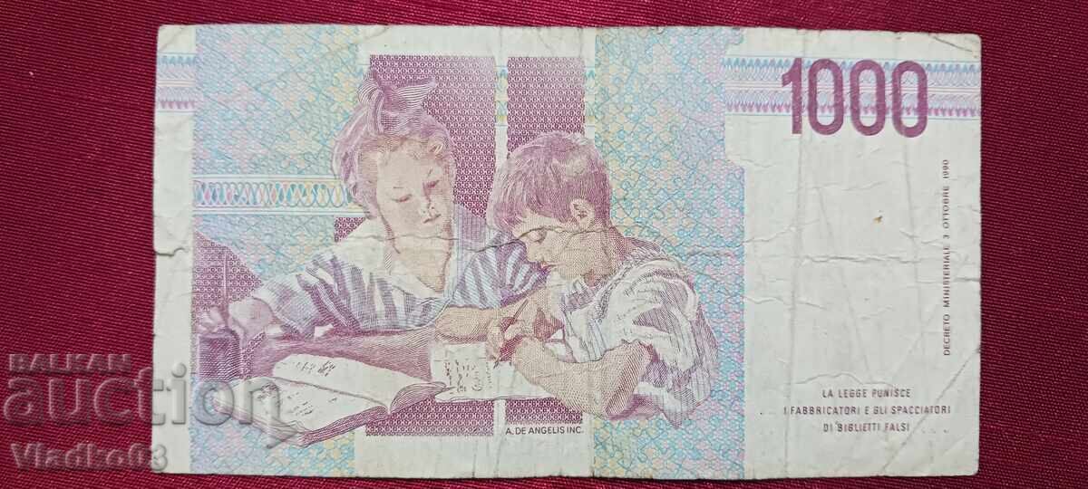 Италия 1000 лири 1990 с цена € 0.39 | 0.76 лв.