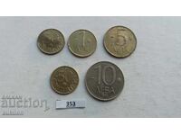 COLLECTION 50 STOTINKI 1 LEV 5 LEVA AND 10 LEVA 1992 YEAR