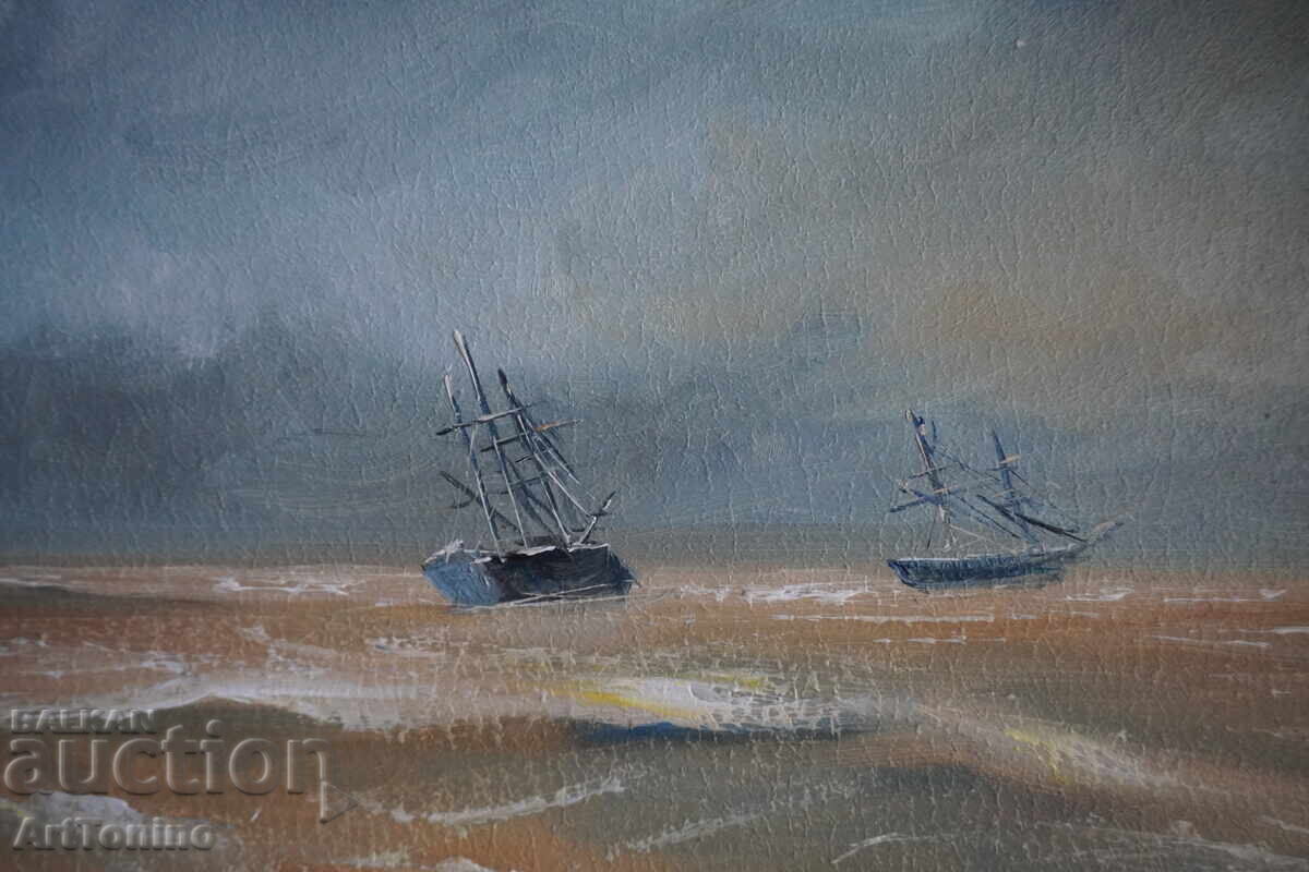 Livrarea Tablou în ulei - Marină - Peisaj marin - Corăbii pe mare