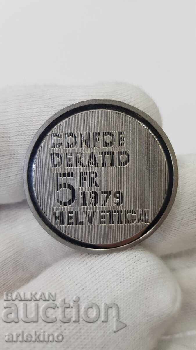 Rare coin 5 Francs Switzerland 1979 Albert Einstein - 6