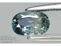Синьо-зелен сапфир - нетретиран 0.70ct, овална шлифовка
