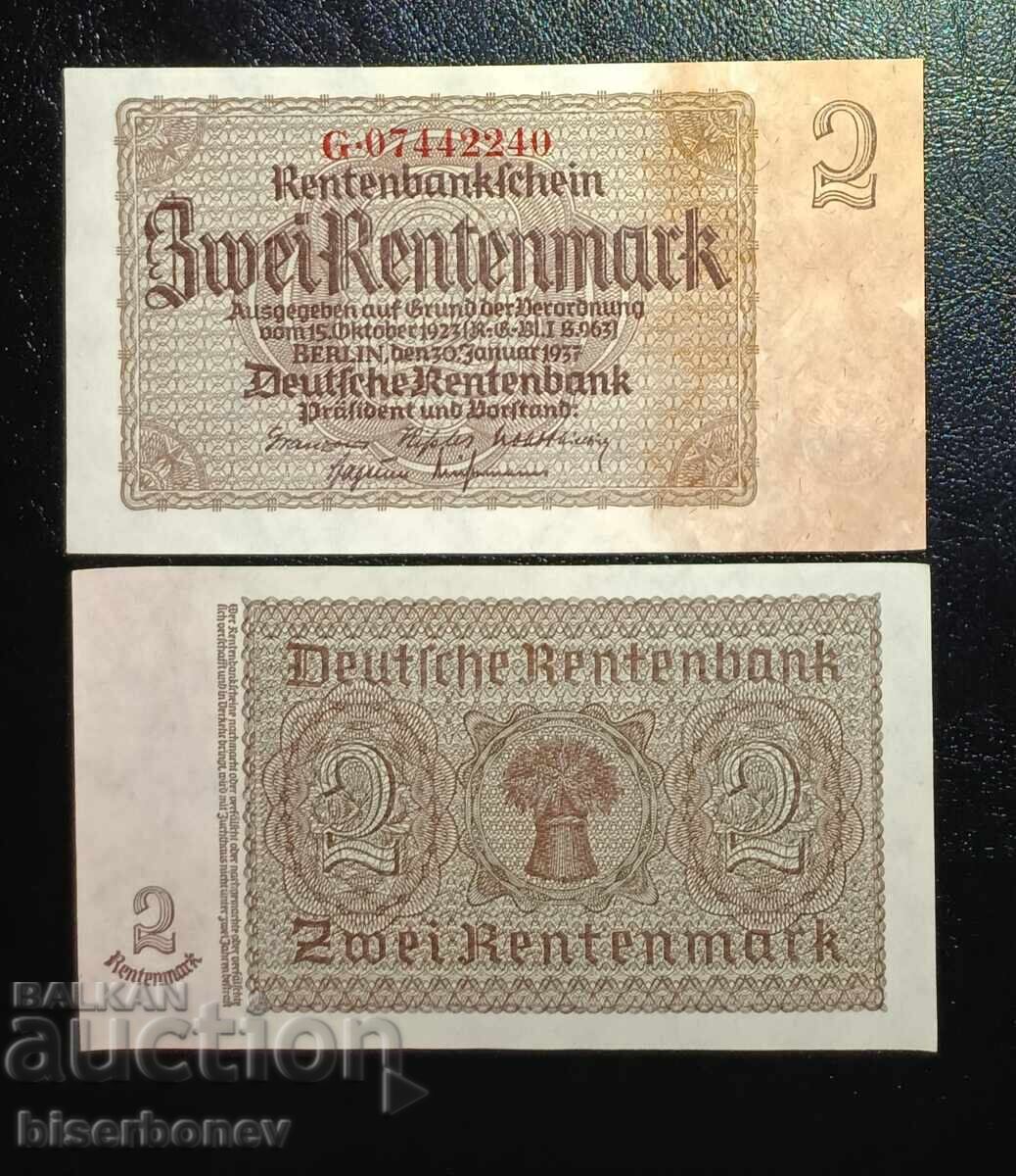 Germania, Germania, 2 Rentenmark 1937, UNC