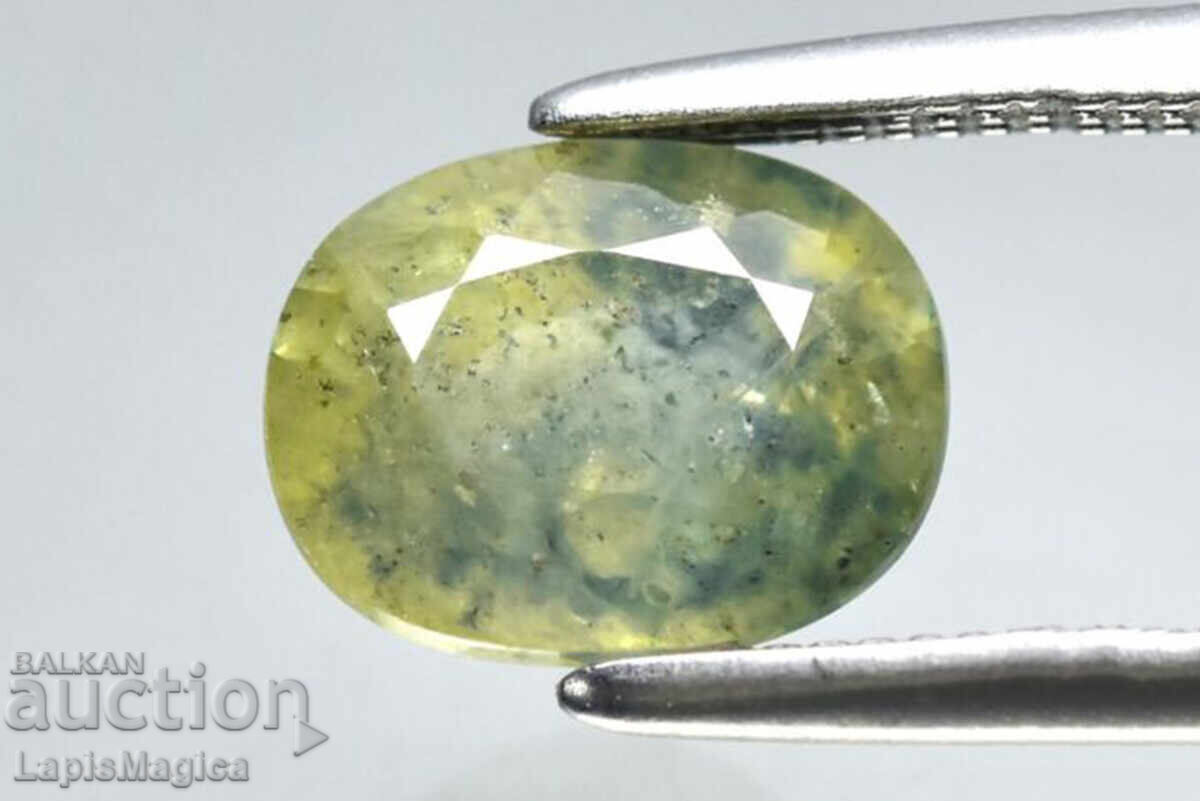 Μπλε-πράσινο ζαφείρι 1.57ct οβάλ κοπή 7.2x5.8mm