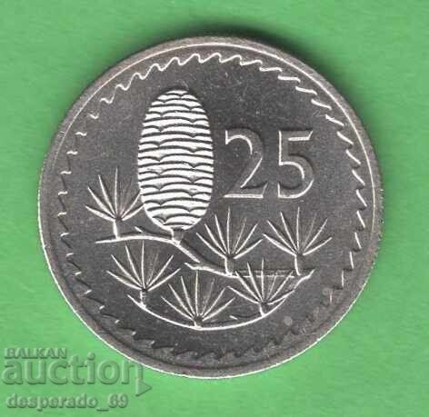 (¯`'•.¸ 25 Mils 1973 CYPRUS UNC ¸.•'´¯)