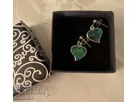 Σκουλαρίκια καρδιά με πέτρες στη μέση