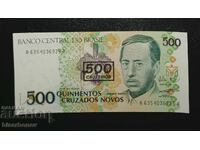 Brazil , Бразилия, 500 крузейро 1990 г, UNC