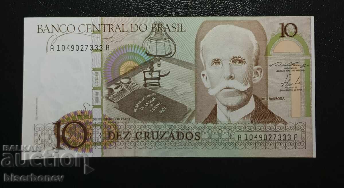 Brazilia, Braziliya, 10 cruzaados 1986, UNC
