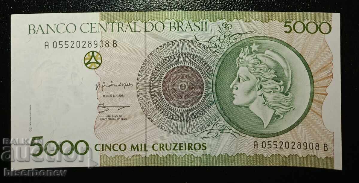 Brazil , Бразилия, 5000 крузейро 1990 г, UNC