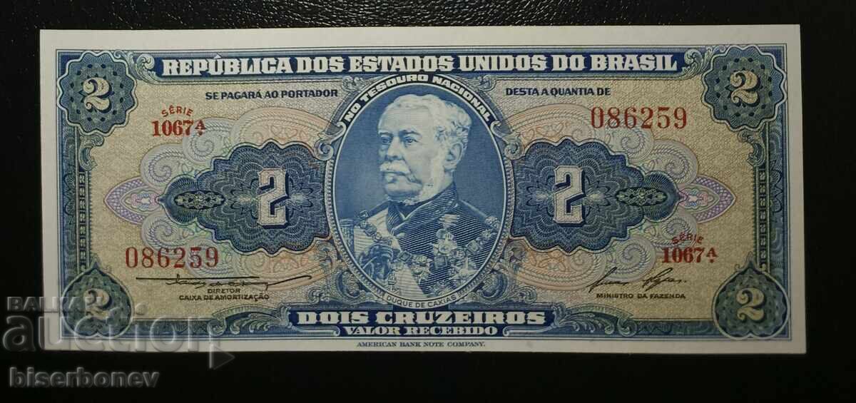 Brazil, Brazilia, 2 cruzeiros 1958, UNC