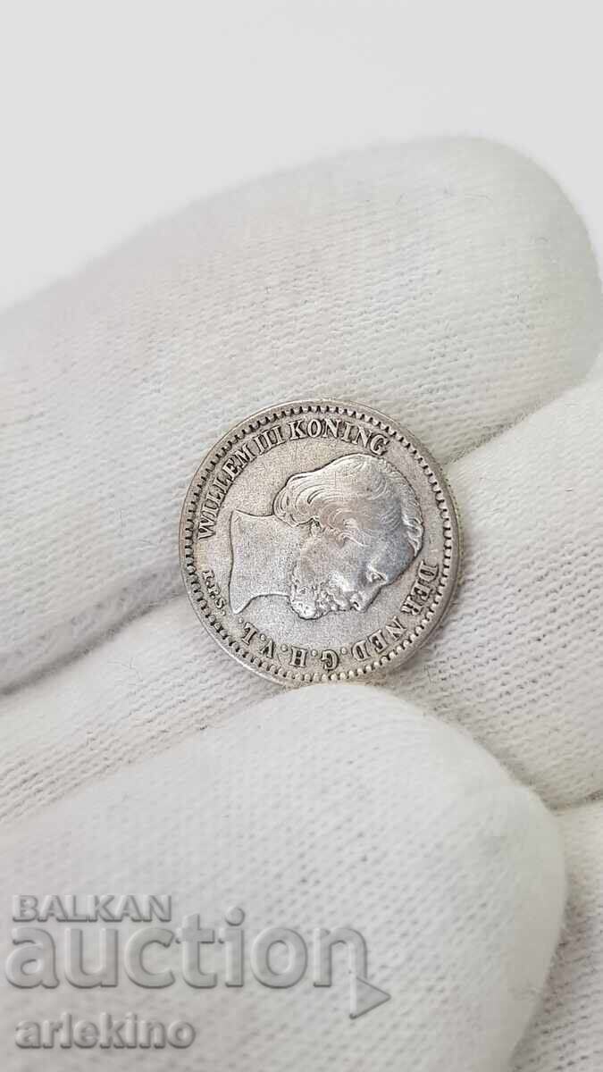 Monedă rară de argint 10 Cents 1890 NIDERLANDS - 6 Monedă rară de argint 10 Cents 1890 NIDERLANDS - 6