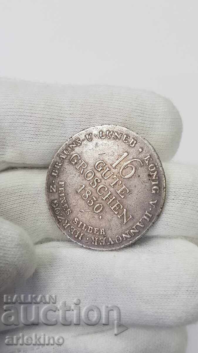 Monedă rară de argint 16 groși 1830 Germania cu preț € 115.00 | 224.92 BGN
