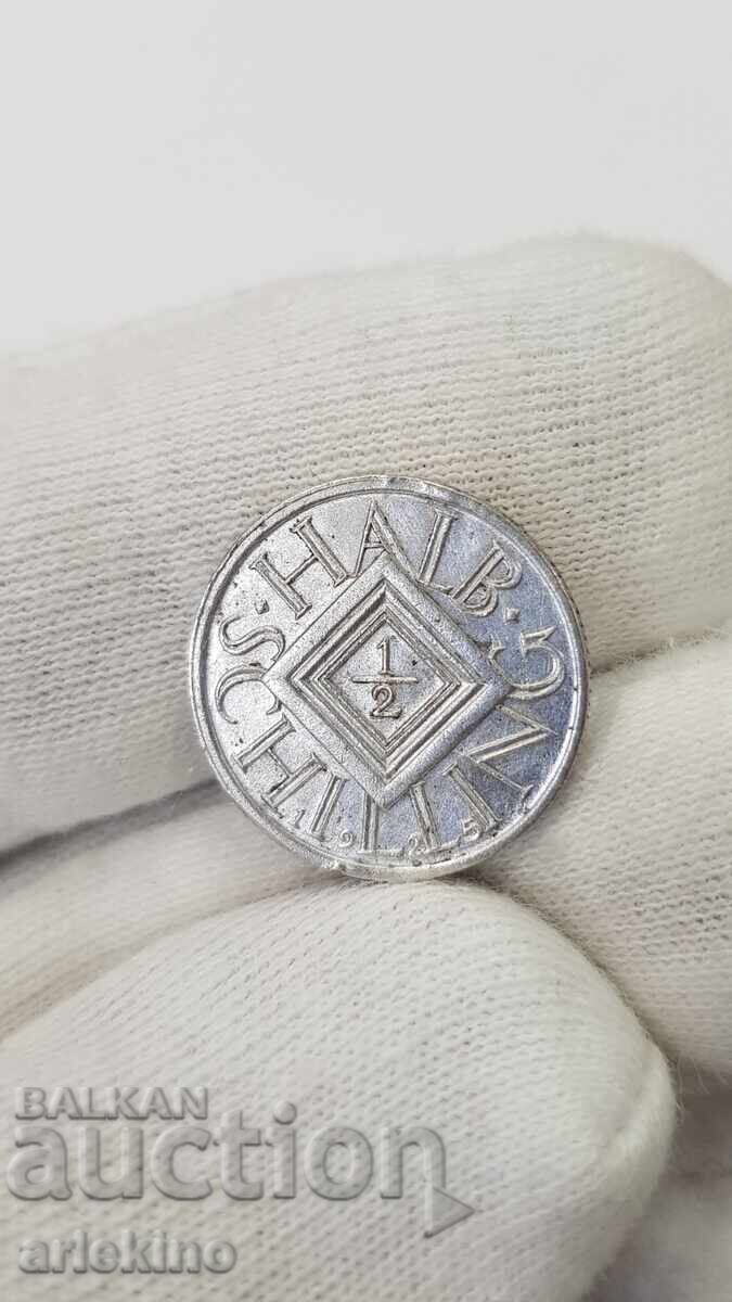 Ασημένιο νόμισμα 1/2 σελίνι 1925 Αυστρία, OSTERREICH