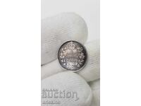 Рядка сребърна монета 5 cents Canada 1918 - Великобритания