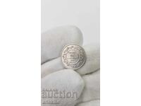 Monedă rară de argint 50 centimes 1891 Tunisia