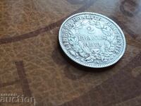 Франция сребърна монета 2 франка 1871 г.