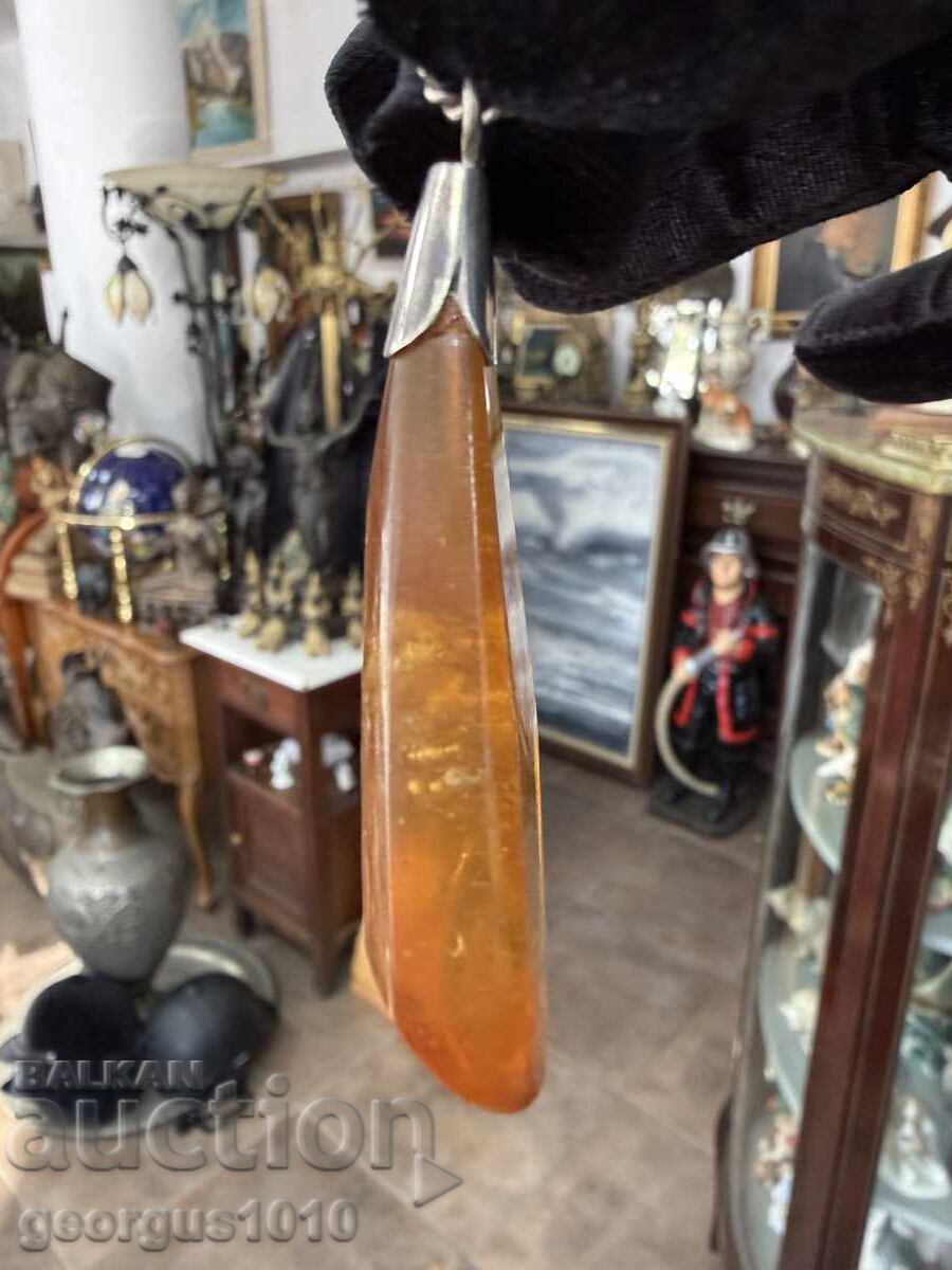 Auction  Amber pendant with silver mount №7835
