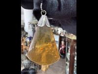 Amber pendant with silver mount №7835