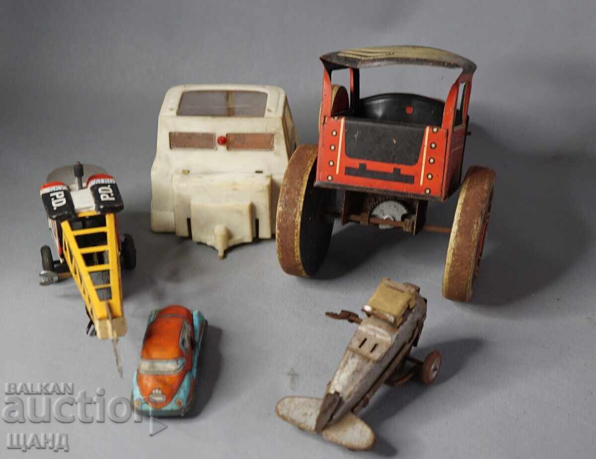 LOT OLD METAL TOYS FOR PARTS helicopter, roller, cabin - 5