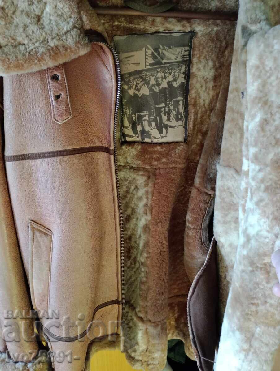 Αυθεντικό Ιταλικό ΔΕΡΜΑΤΙΝΟ ΜΠΟΥΦΑΝ ΑΕΡΟΠΟΡΟΥ B-3 Bomber