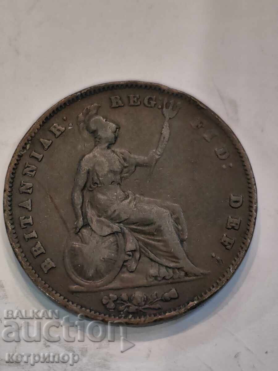1 πέννι 1855 g. Μεγάλη Βρετανία χαλκός