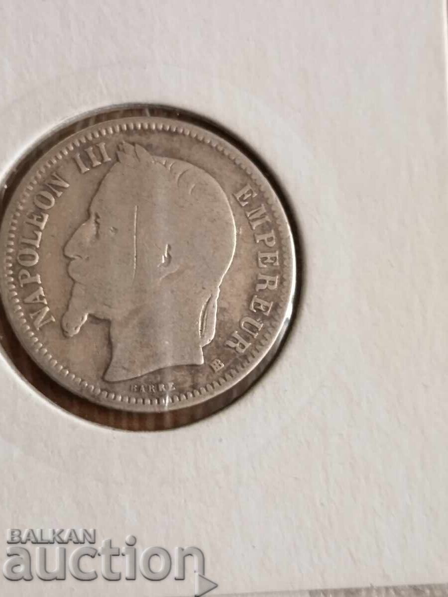 Licitație Franța monedă de argint 1 franc 1869 BB