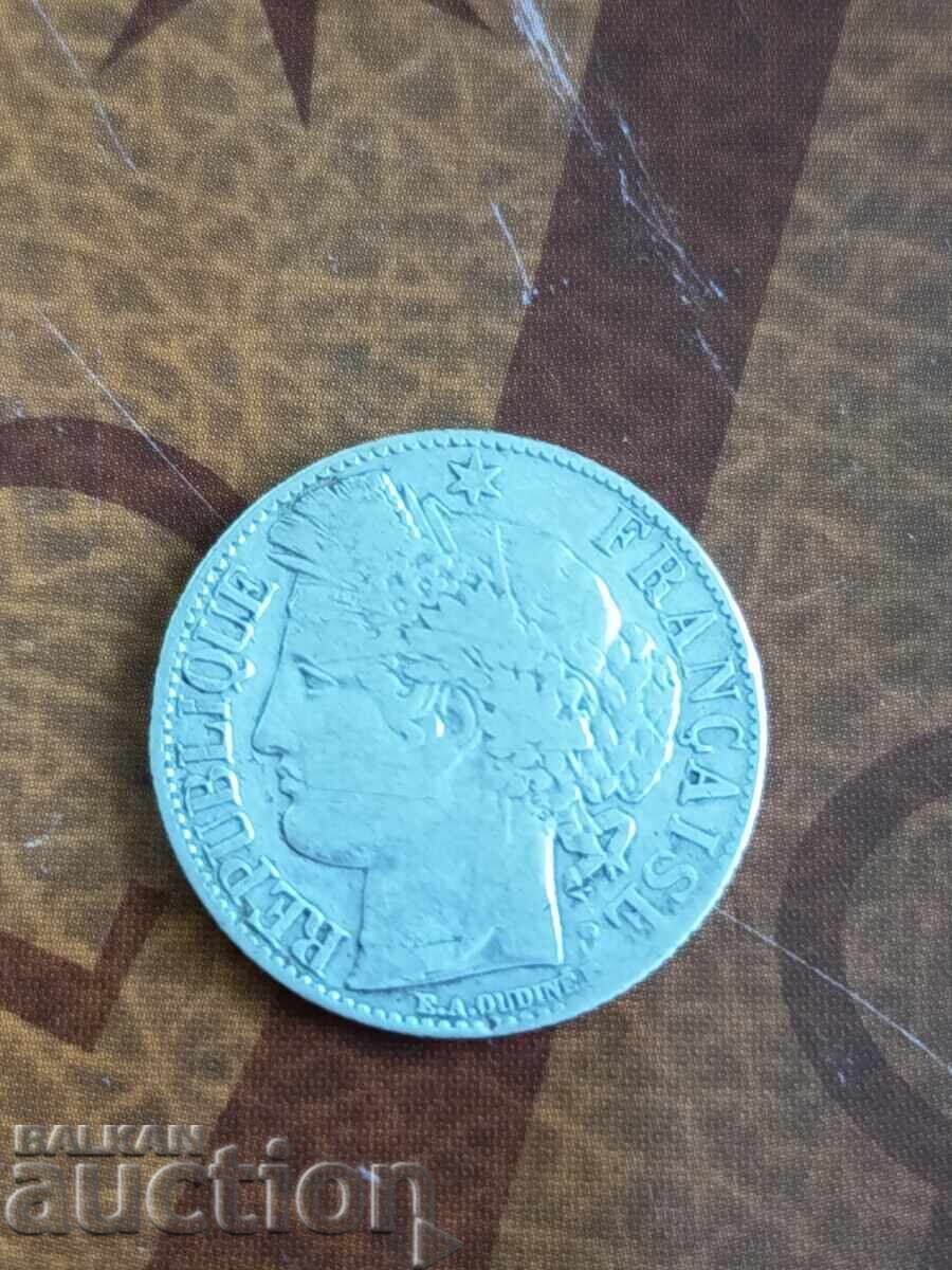 Licitație Franța monedă de argint 1 franc 1888 Licitație Franța monedă de argint 1 franc 1888