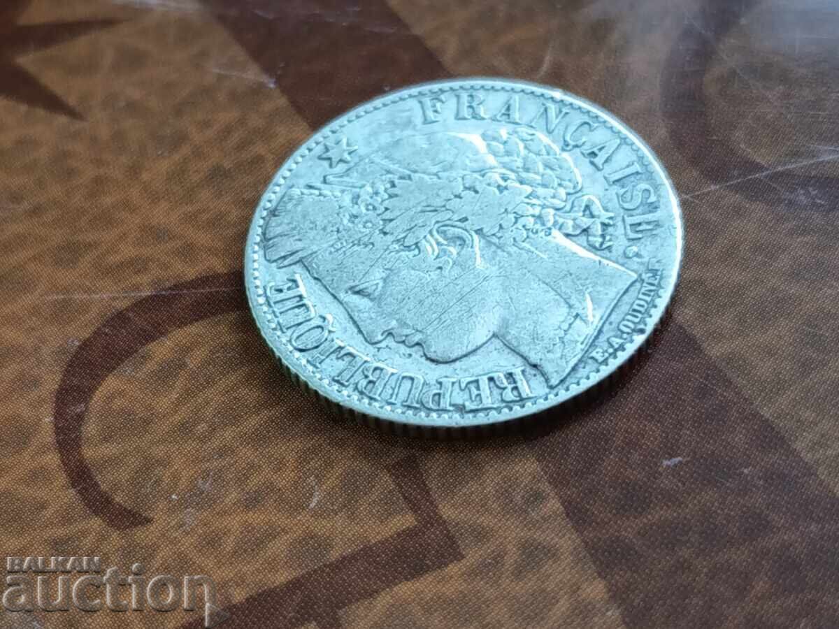 Παράδοση Γαλλία ασημένιο νόμισμα 1 φράγκο 1888