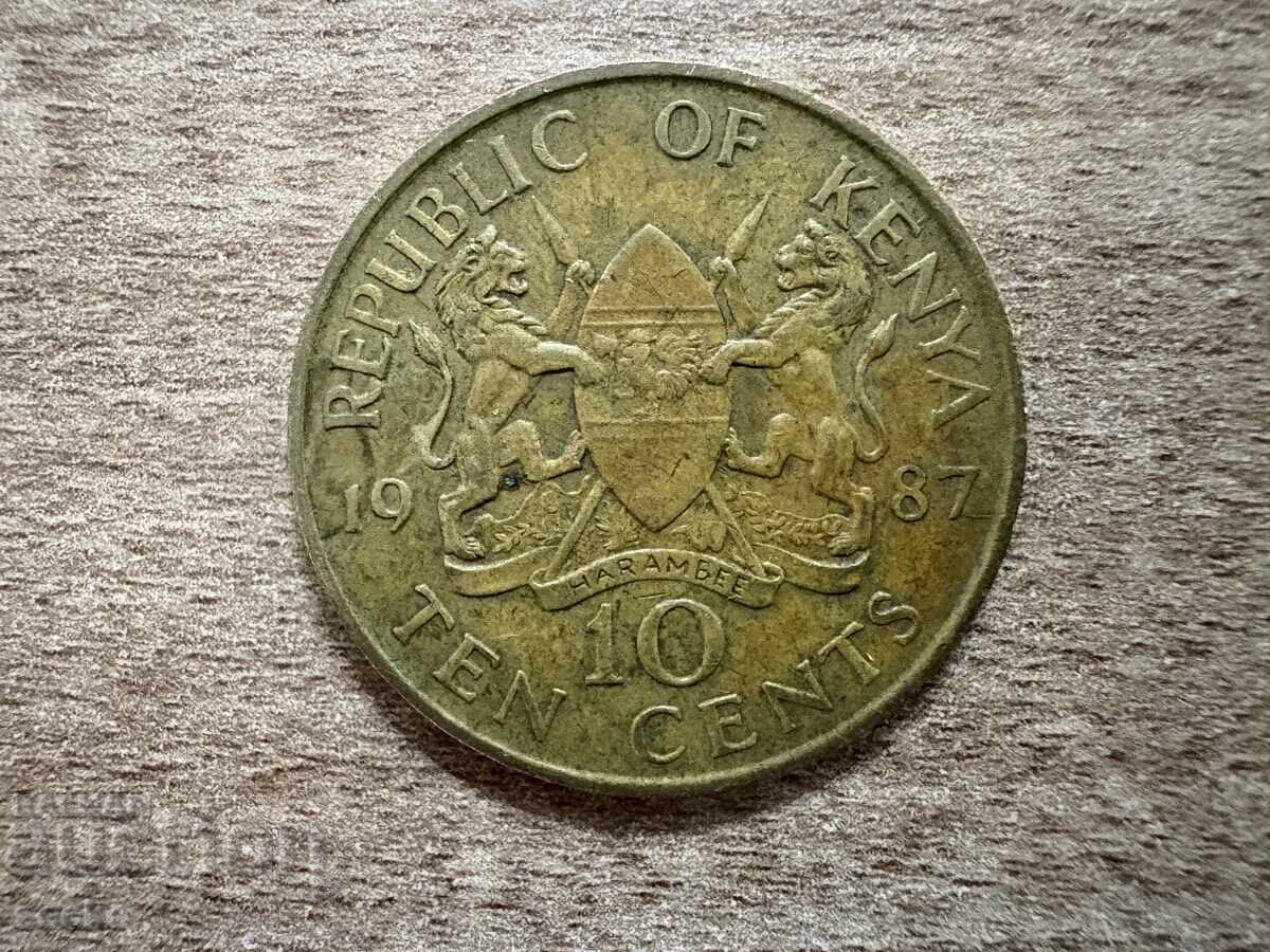 Kenya - 10 cenți (1987)