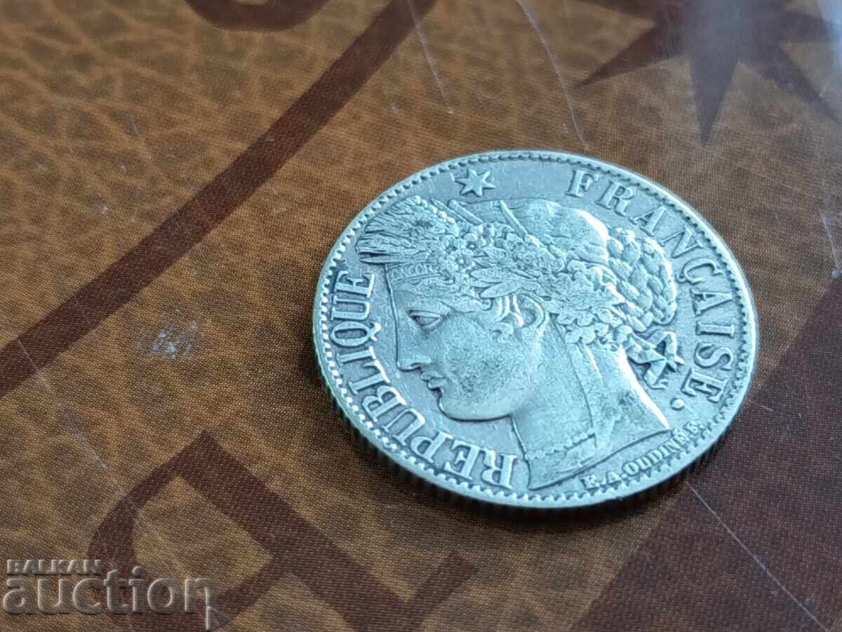 Παράδοση Γαλλία ασημένιο νόμισμα 1 φράγκο 1887
