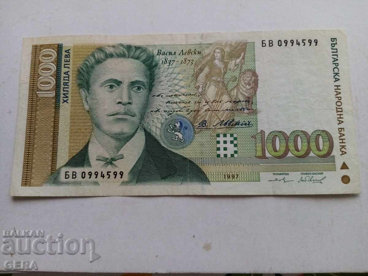 Банкнота 1000 лева 1997 година Банкнота 1000 лева 1997 година