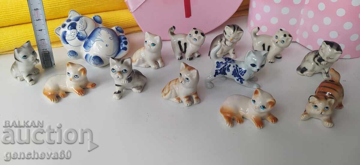 LOT Colecție de 13 pisici din porțelan - 7