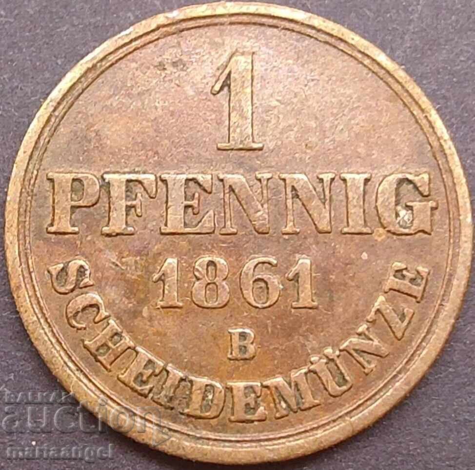 1 пфениг 1861 Хановер Германия