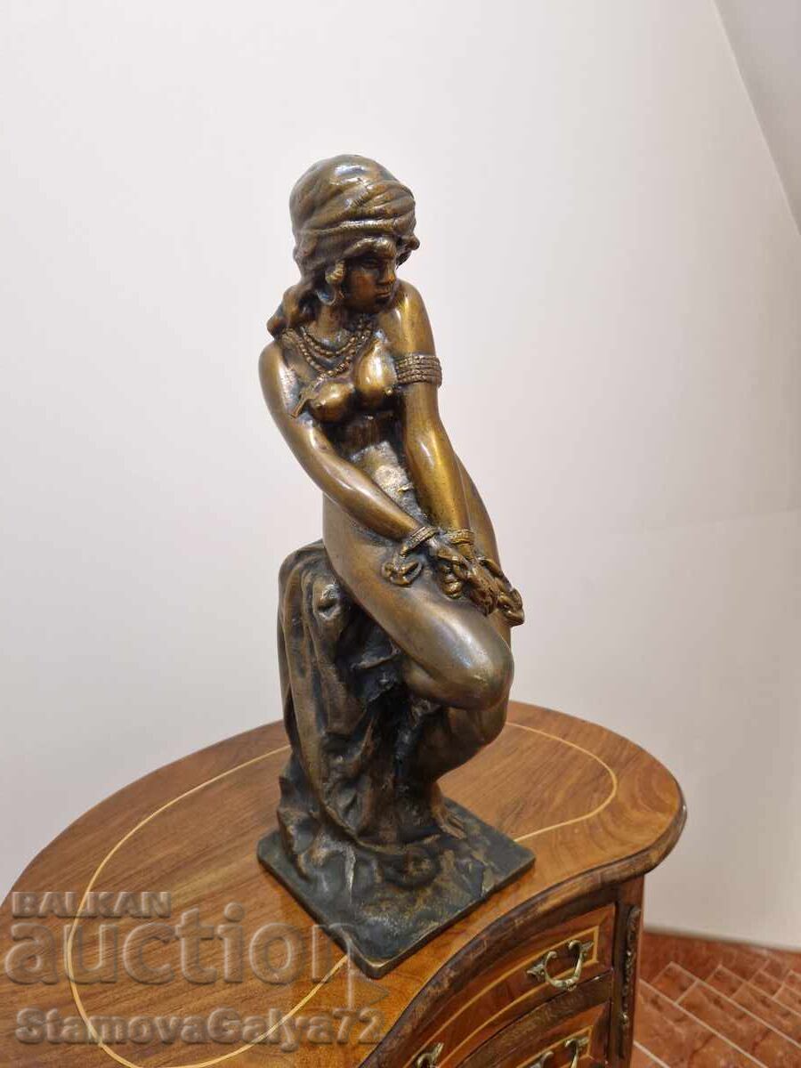 Livrarea Veche și frumoasă figurină antică franceză din bronz, sculptură