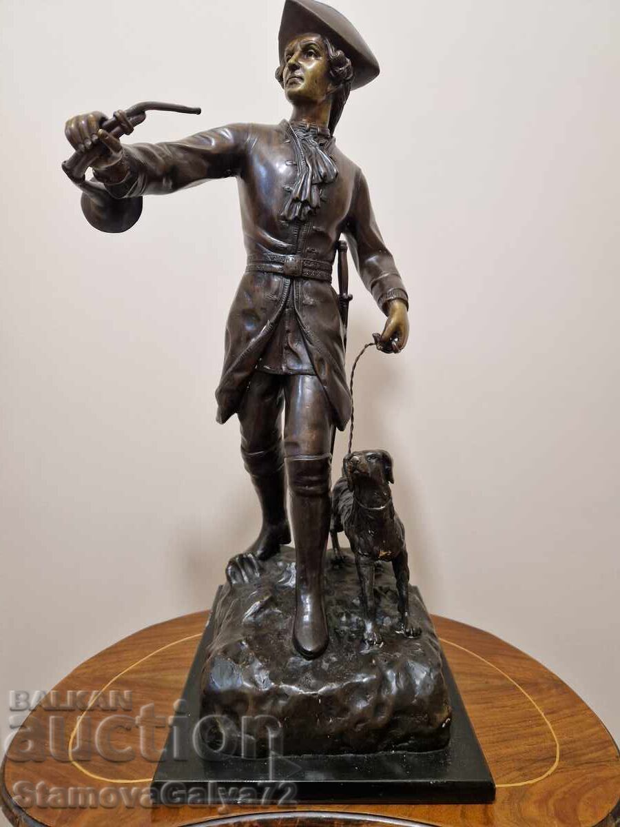 Figurină statuetă franceză antică din bronz, superbă cu preț € 983.00 | 1922.59 BGN Figurină statuetă franceză antică din bronz, superbă cu preț € 983.00 | 1922.59 BGN