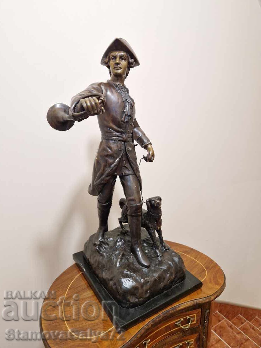 Licitație Figurină statuetă franceză antică din bronz, superbă Licitație Figurină statuetă franceză antică din bronz, superbă