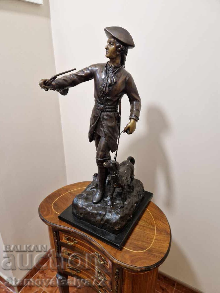 Livrarea Figurină statuetă franceză antică din bronz, superbă Livrarea Figurină statuetă franceză antică din bronz, superbă