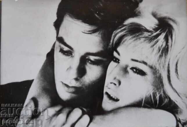 Old small postcard - Alain Delon