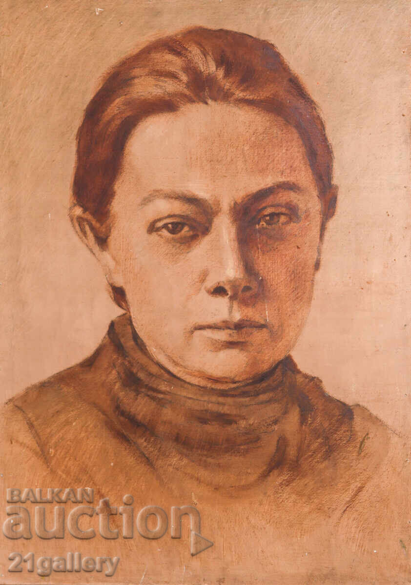 Έργο ζωγραφικής με λάδι, πορτρέτο της Ναντέζντα Κρούπσκαγια