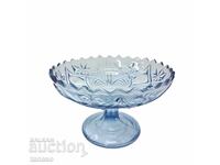 Old glass bowl - fruit bowl, blue glass